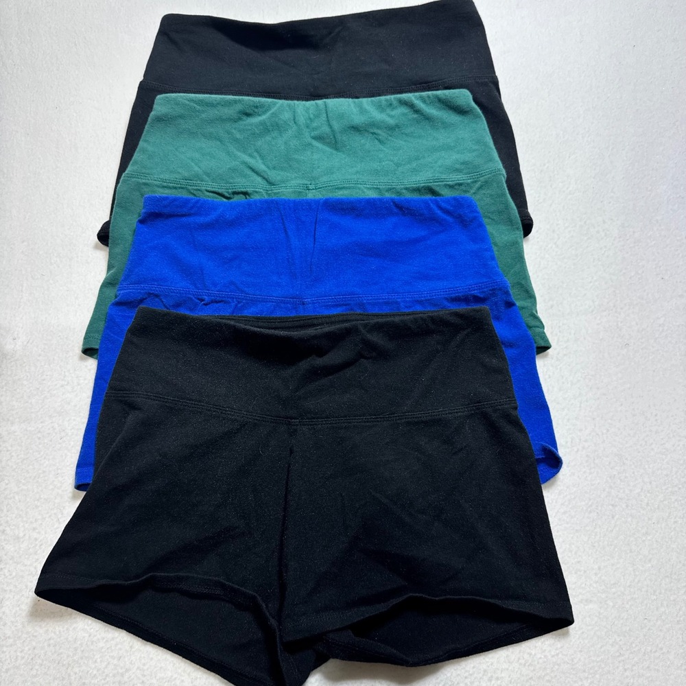 Wild Fable bike shorts womens medium 4 pack bundle black blue green cotton